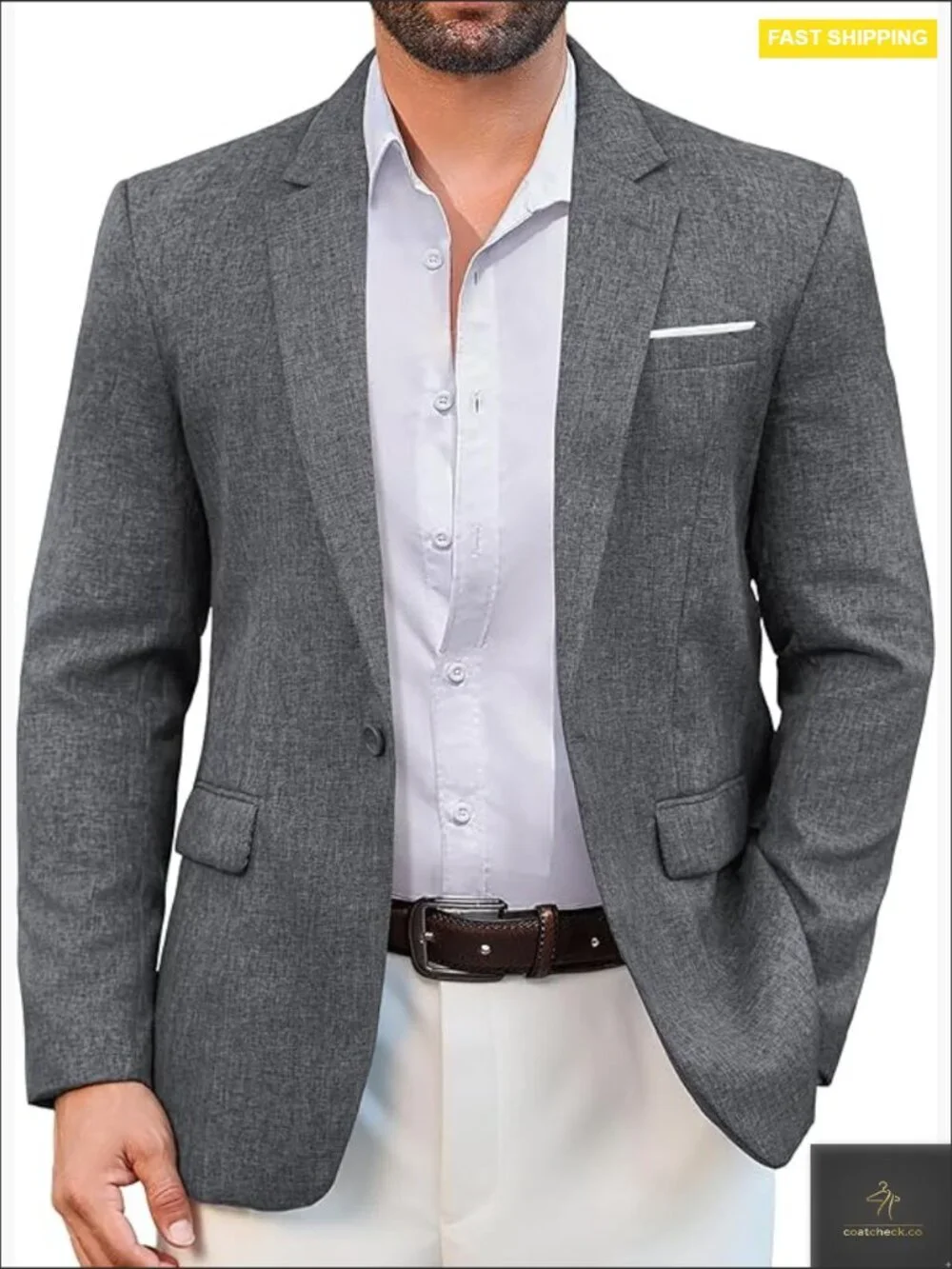 Slim Fit Sport Coat Lightweight Blazer Modern Classic Casual One Button